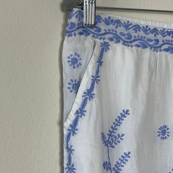 GRETCHEN SCOTT DYNASTY EMBROIDERED WHITE CROPPED PANTS SIZE S - Picture 3 of 8